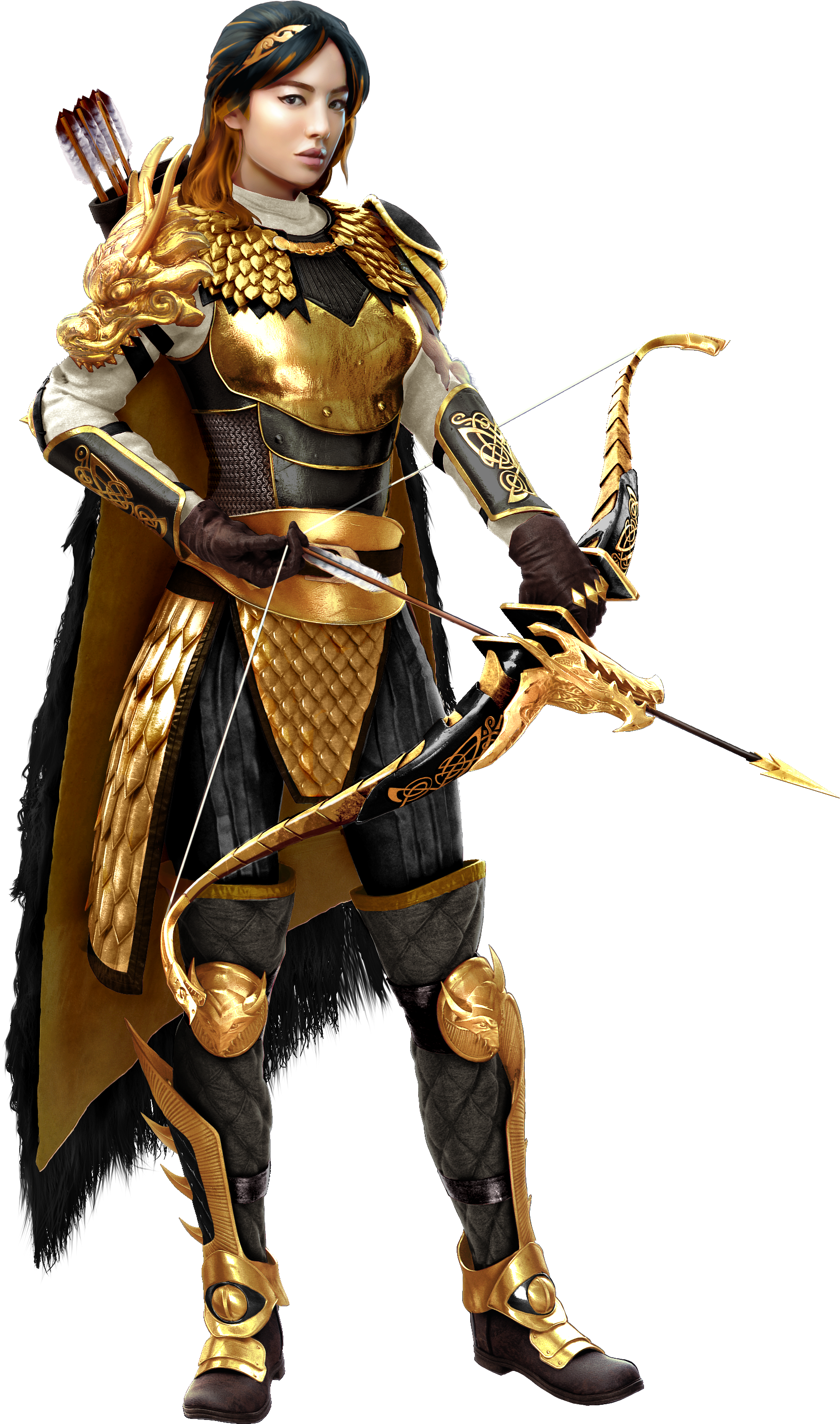 Dragon-hunter Black Gold - Pathfinder Cleric Of Sarenrae (2000x3000), Png Download