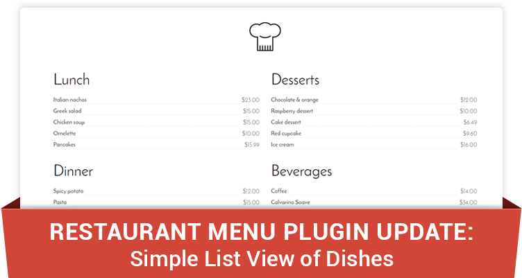Restaurant Menu Plugin For Wordpress - Free Food Menu Plugin Wordpress (769x400), Png Download