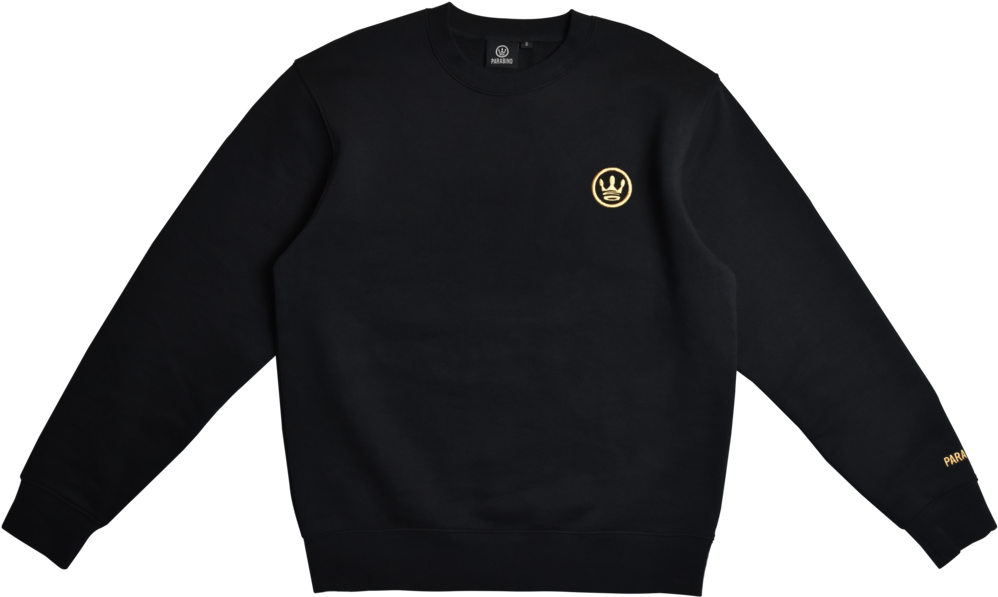 Black Sweatshirt With Chest Gold Crown (1000x754), Png Download