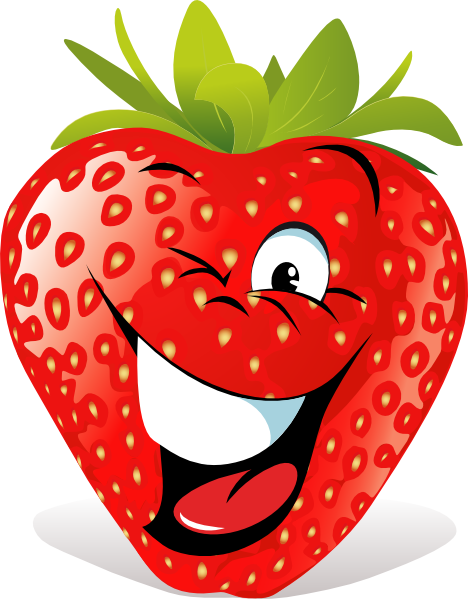 How To Set Use Cartoon Strawberry Face Icon Png - Cartoon Fruits With Faces (468x599), Png Download