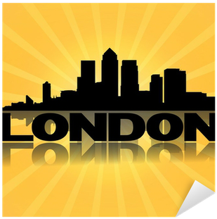 Vinilo Pixerstick Docklands London Skyline Reflejan - London Text (400x400), Png Download