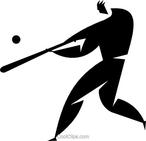 Baseball Player At Bat Royalty Free Vector Clip Art - Illustration (480x462), Png Download