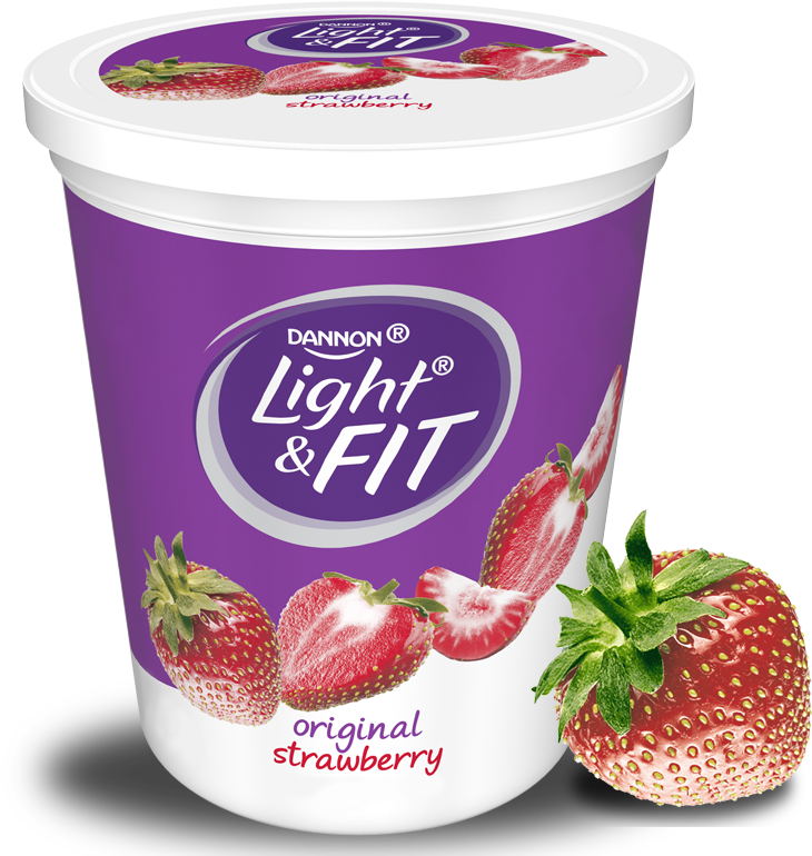 Strawberry Nonfat Yogurt - Light & Fit Yogurt, Greek, Nonfat, Vanilla - 5.3 (1140x810), Png Download
