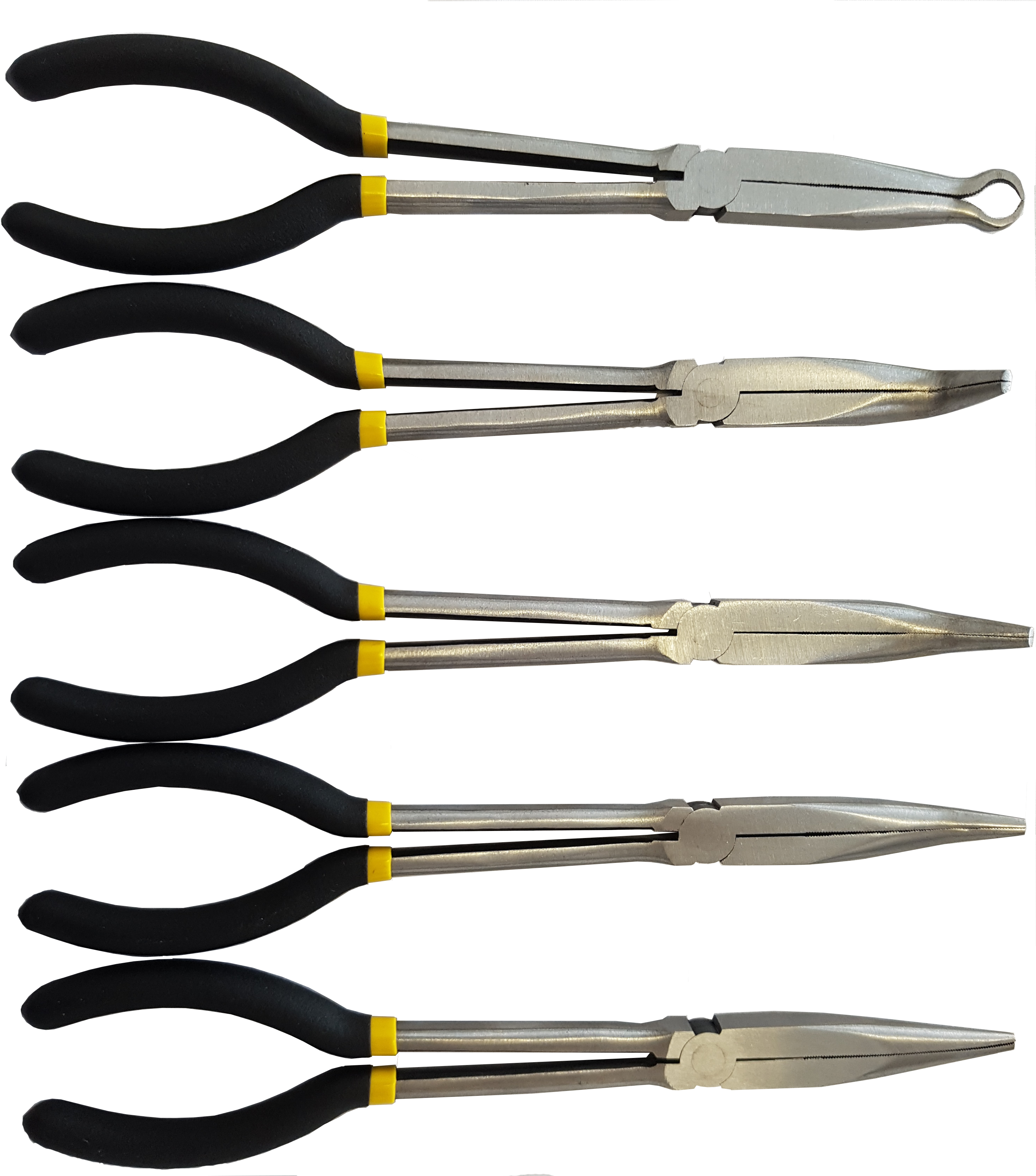 5 Pc Long Nose Pliers Set (2958x3346), Png Download