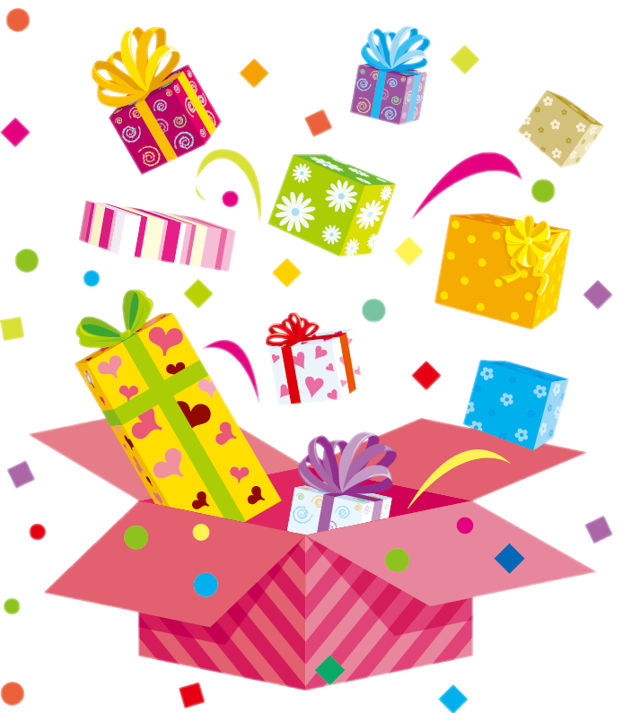 Presente Confetes Png (693x795), Png Download