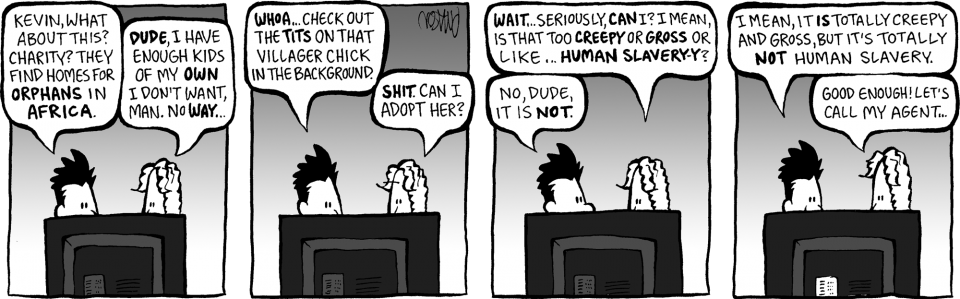 Kevin, What About This Charity They Find Homes For - Cartoon (960x299), Png Download