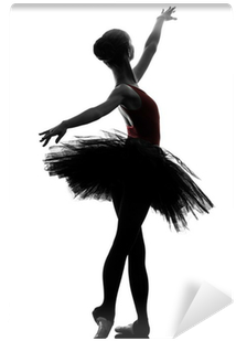Young Woman Ballerina Ballet Dancer Dancing Silhouette - Uk Ballet Canvas Dance Yoga Gymnastic Shoes (400x400), Png Download