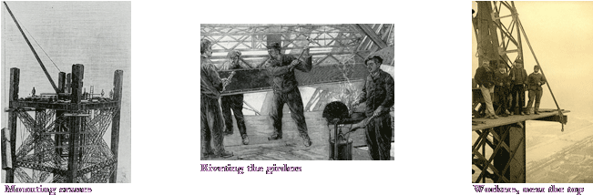 The Success Of The Eiffel Tower Was Instant - Eiffel Tower Riveters 1889 Nriveters At Work Assembling (650x225), Png Download