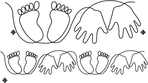 #60002 Baby Hands And Feet By Anne Bright - Line Art (498x292), Png Download