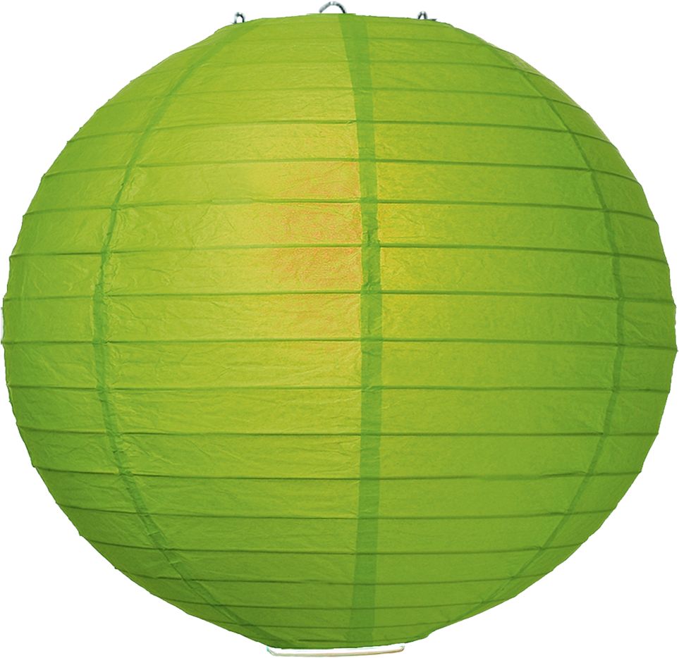 Green Ribbed Paper Lanterns - Green Paper Lantern Png (1000x1000), Png Download