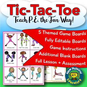 Fitness Tic Tac Toe For Physical Education, Elementary - Physical Education (358x358), Png Download