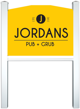 Vinyl Single Rail Frame With Flat Caps - Sign (400x472), Png Download