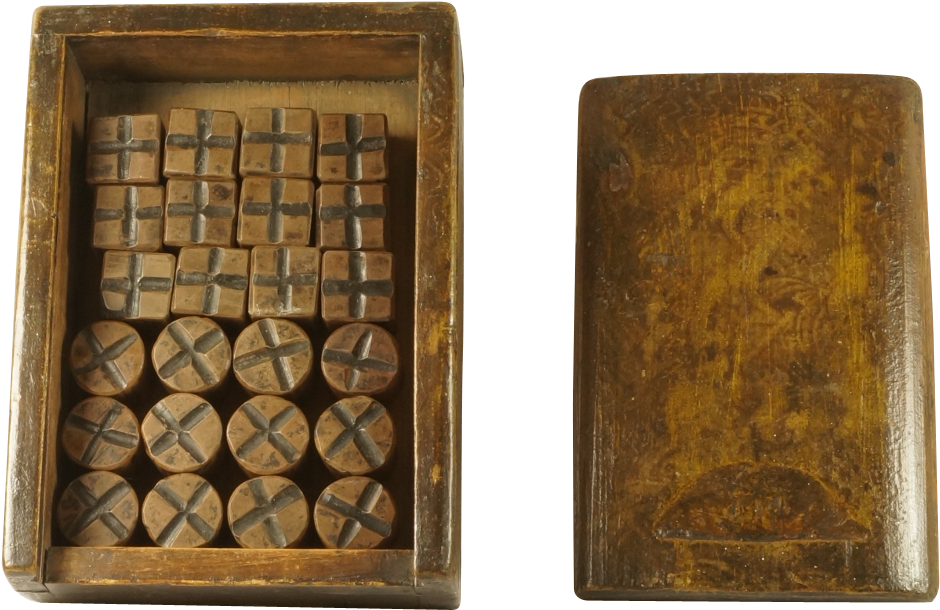 Antique 19th Century Children's Wooden Game Tic Tac - Chess (939x939), Png Download