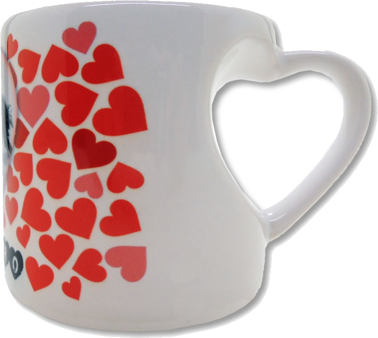 Taza Con Forma Corazón En El Asa - Tazas Asas De Corazon (780x698), Png Download