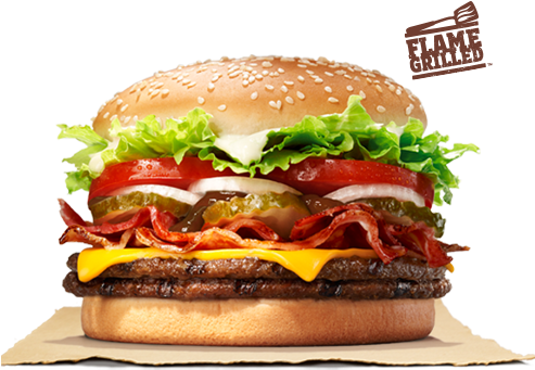 Double The Beef Means Double The Fun, Partner - Western Double Cheeseburger Burger King (500x540), Png Download