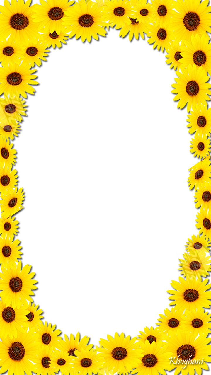 Sunflower Frame - Sunflower Border Design (720x1280), Png Download