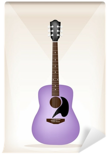 A Beautiful Purple Guitar On Brown Stage Background - Acoustic Guitar (400x400), Png Download