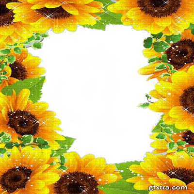 Cadre Tournesol Sunflower Frame - Tournesol / Sunflower (400x400), Png Download