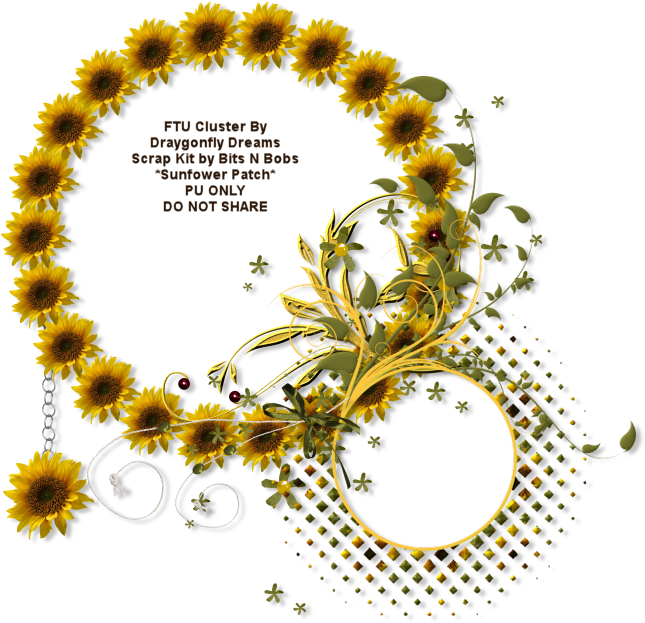 Bnb Sunfower Patch Cluster Frame - Antique Clown (700x700), Png Download