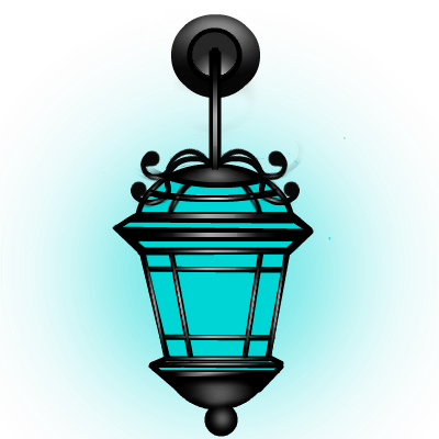 Good Wall Lamp Light Blue Front View With Wall Lamps - Light (400x400), Png Download