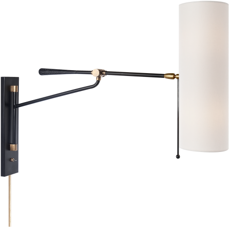 Frankfort Articulating Wall Light In Black And Hand-rubbed - Sconce (480x480), Png Download