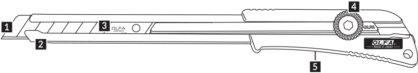 1 Olfa 18mm Lbb Ultra Sharp Black Snap Off Blade, Providing - Line Art (850x275), Png Download