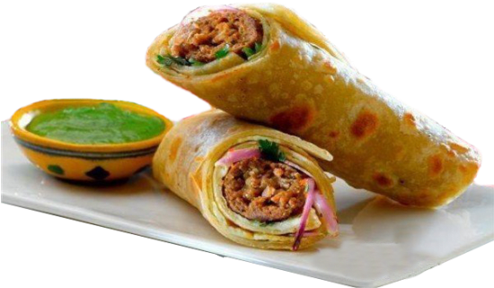 Zaika Kathi Roll Kiosk No 6 Civitec Central Sector - Chicken Kabab Roll (549x378), Png Download