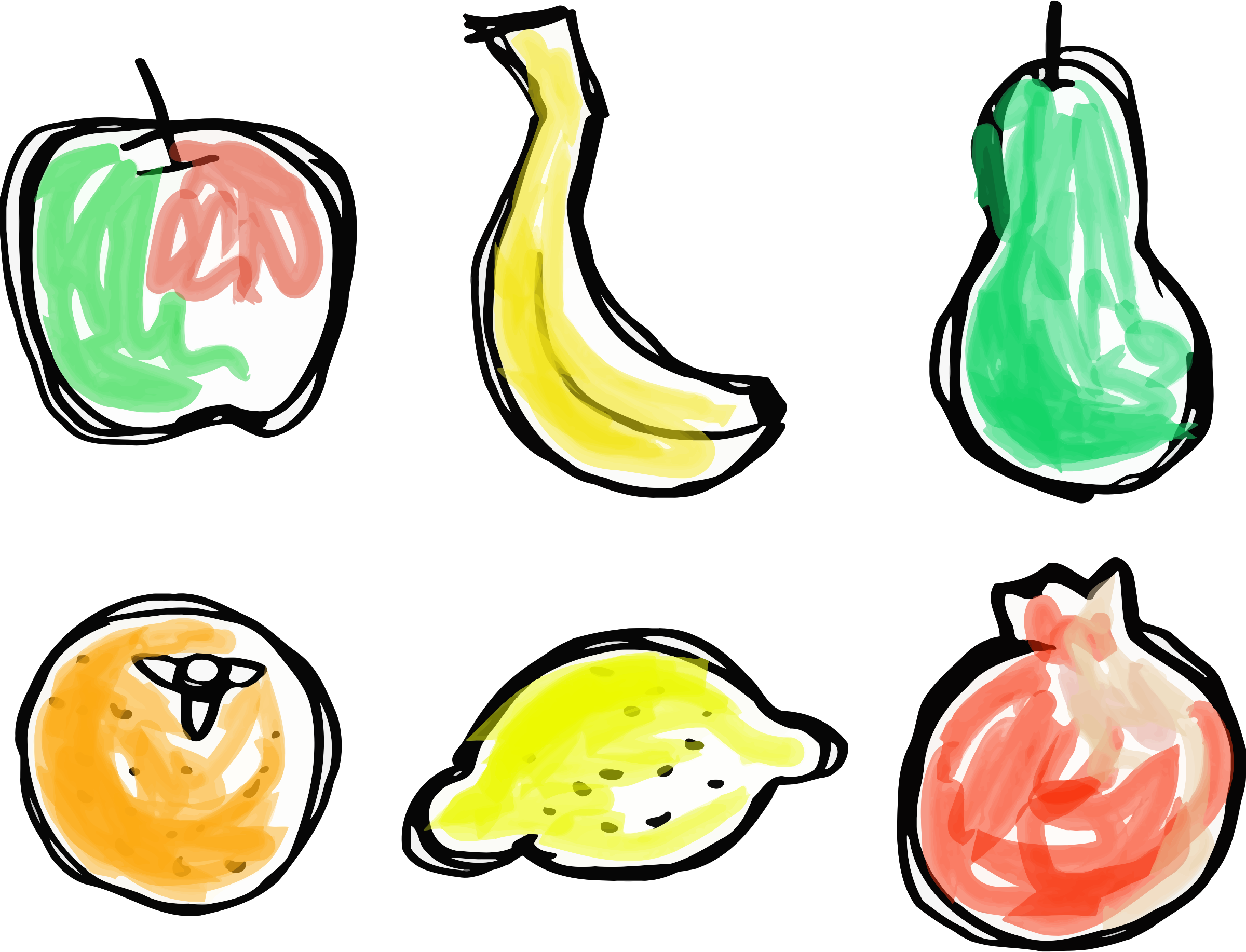 This Free Icons Png Design Of Roughly Drawn Fruit (2400x1834), Png Download