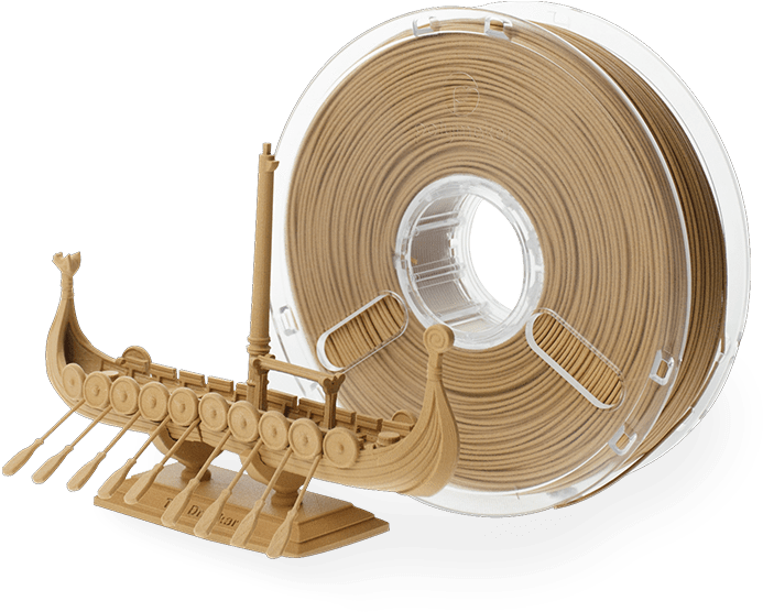 Polymaker Polywood Pla Filament - 3d Filament Wood (714x687), Png Download
