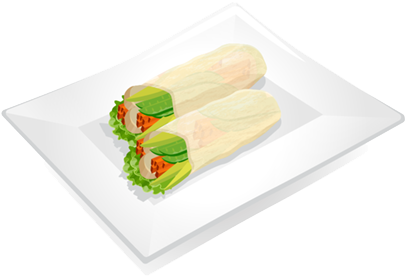 Spring Rolls And Wraps - Fast Food (420x290), Png Download