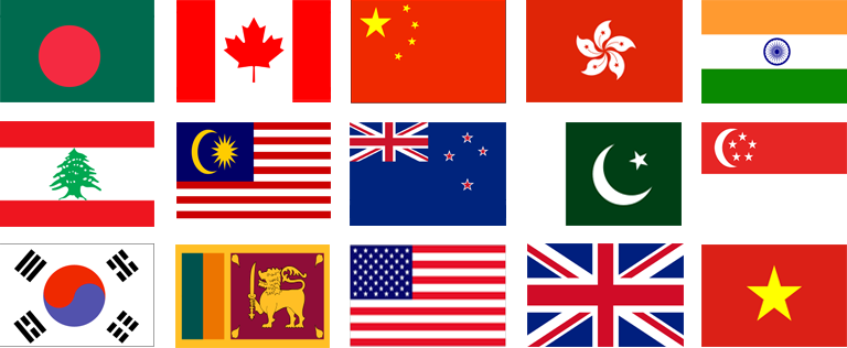 Flags - Usa Uk Australia New Zealand Canada (768x316), Png Download