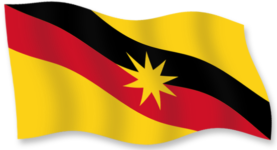 Sarawak Flag Png - Sarawak And Malaysia Flag (556x302), Png Download