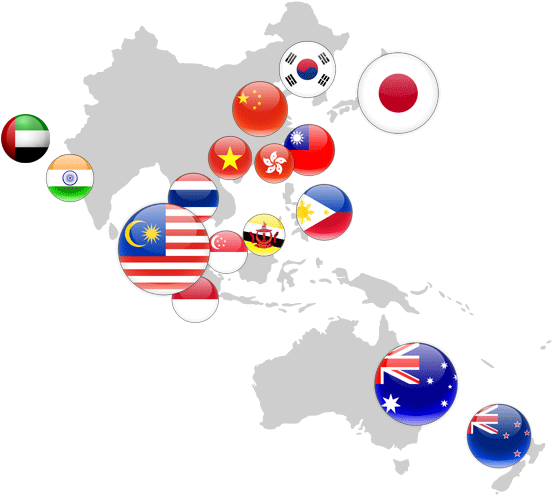 Yakult Worldwide - Asia Pacific White Map Png (563x494), Png Download