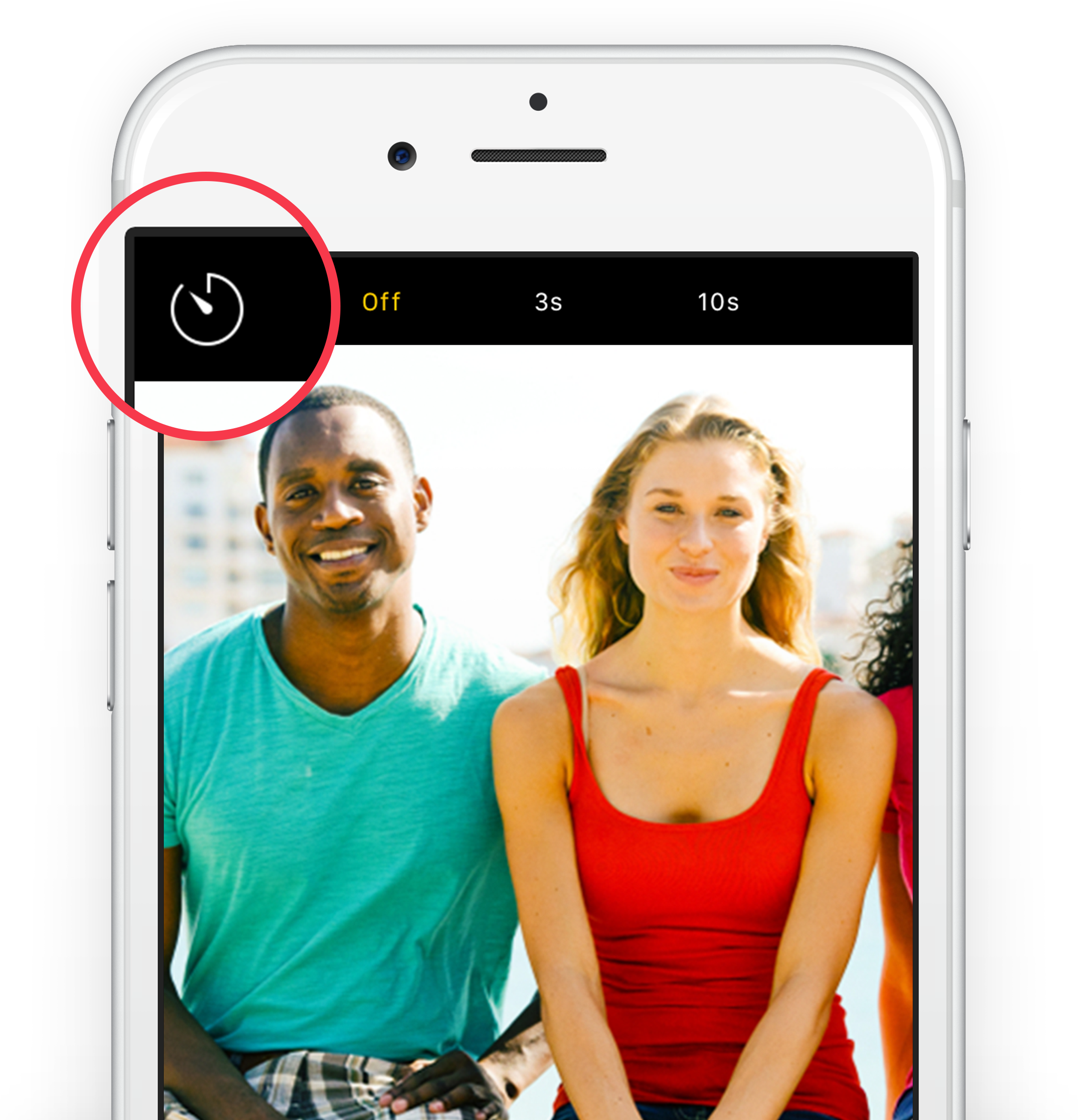 It Then Takes A Burst Of Shots To Ensure You Get The - Self Timer Iphone (2286x2375), Png Download