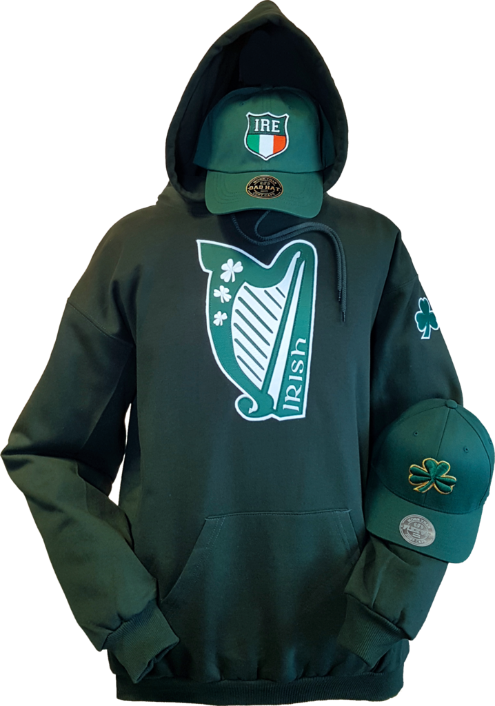 Harp Irish Hoodie Forest Green - Hoodie (718x1024), Png Download