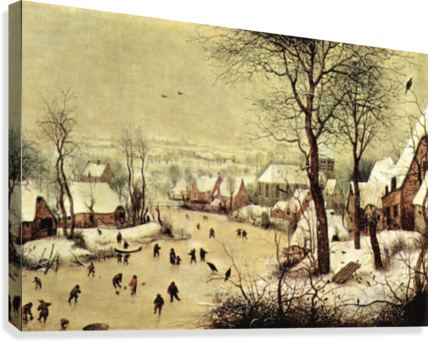 Winter Landscape With Skaters By Pieter Bruegel Canvas - Pieter Bruegel The Elder Paintings (428x342), Png Download
