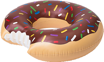 Flotador Dona Chocolate - Big Mouth Chocolate Donut Pool Float (450x450), Png Download