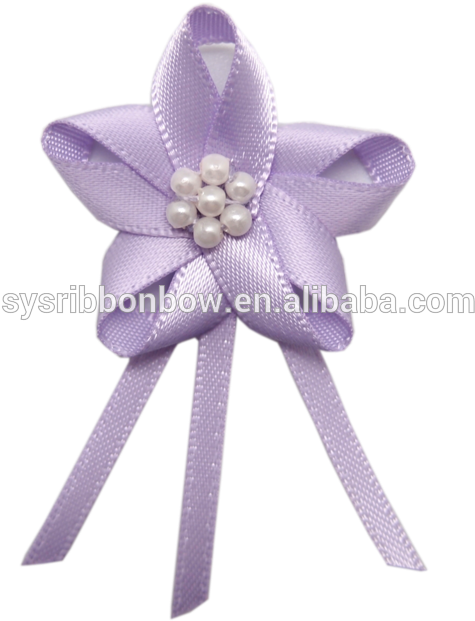 Ribbon Bows With Small Beads Around Middle - Artificial Flower (640x640), Png Download