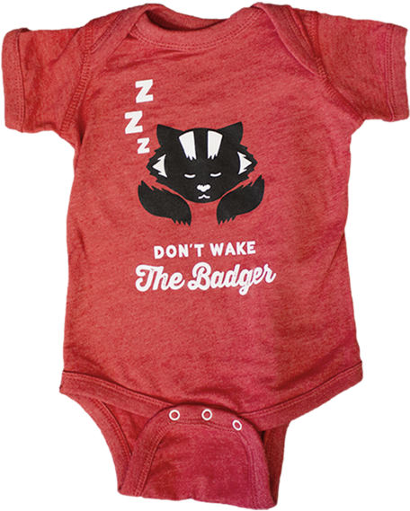 Badger Onesie Front Red Grande - Wisconsin (533x600), Png Download