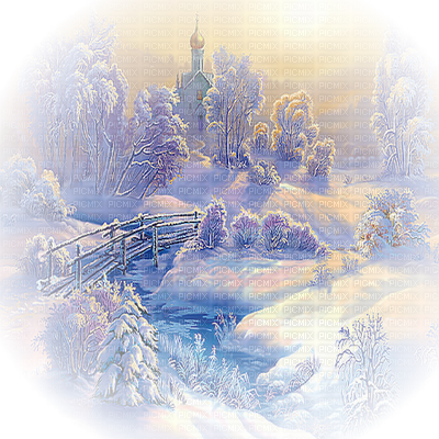 Winter Landscape Paysage Hiver - Tube Paysage Hiver Png (400x400), Png Download