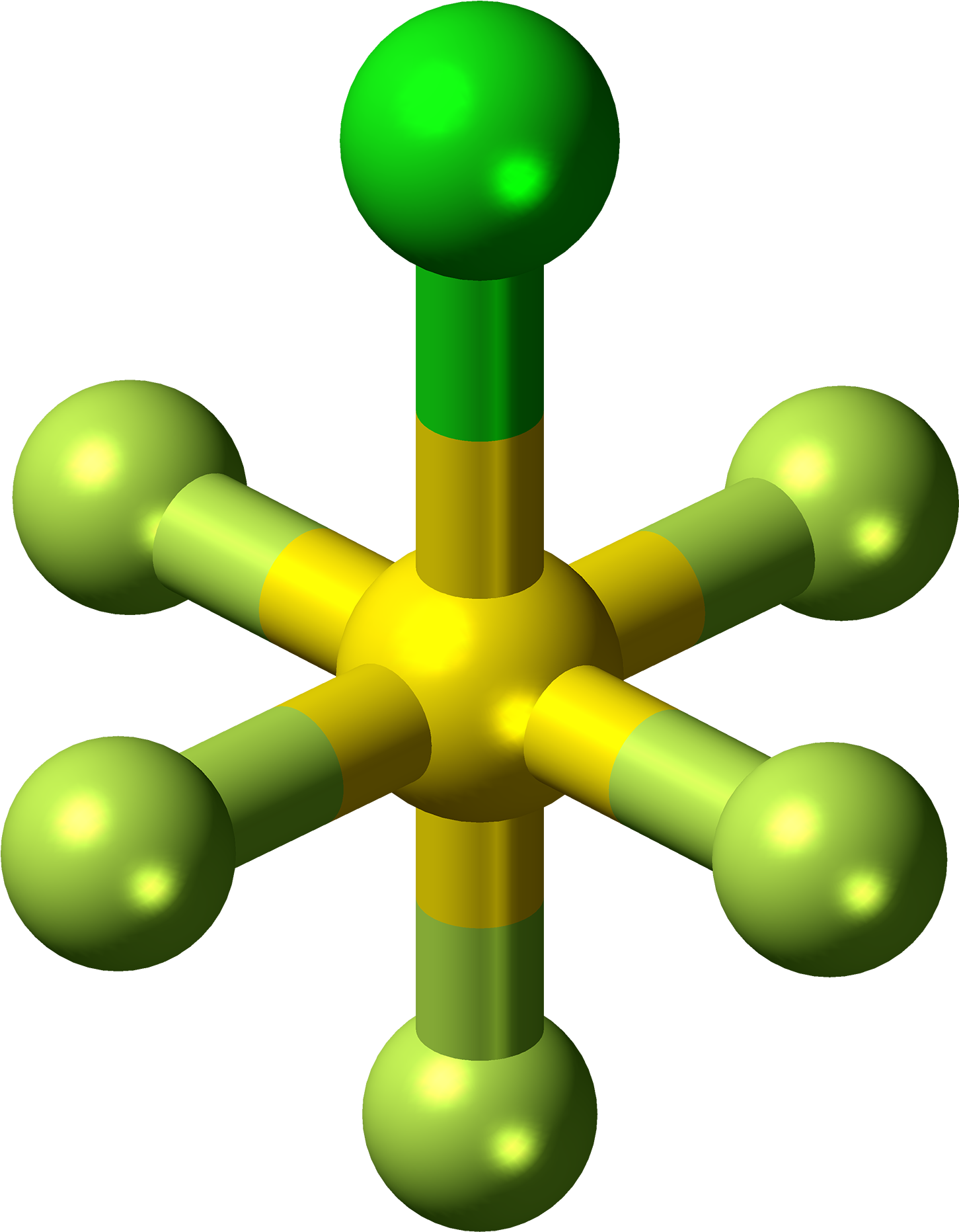 Sulfur Chloride Pentafluoride Molecule Ball - Sulfur Chloride Pentafluoride (1588x2000), Png Download