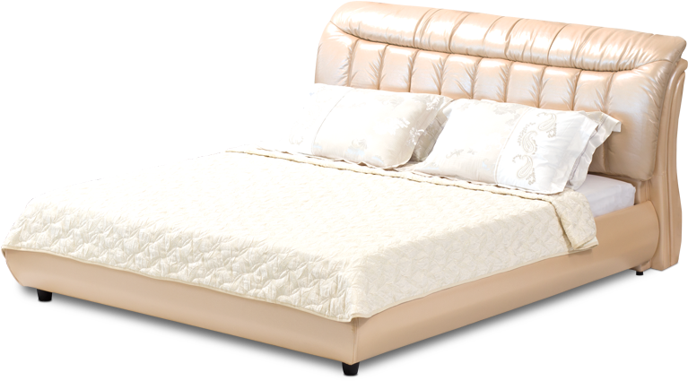 Leather Bed - Dona 160 - Pearl Cream - - Bedroom (800x800), Png Download