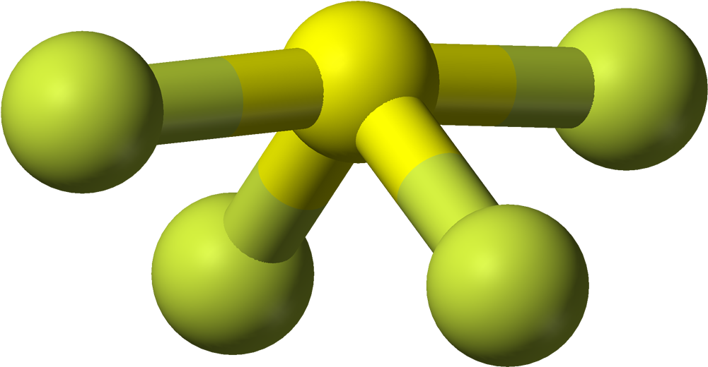 Sulfur Tetrafluoride 3d Balls - Sulfur Tetrafluoride (1100x619), Png Download