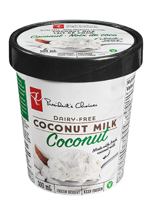 Pc Coconut Dairy-free Coconut Milk Frozen Dessert - President's Choice Dairy Free Ice Cream (420x420), Png Download