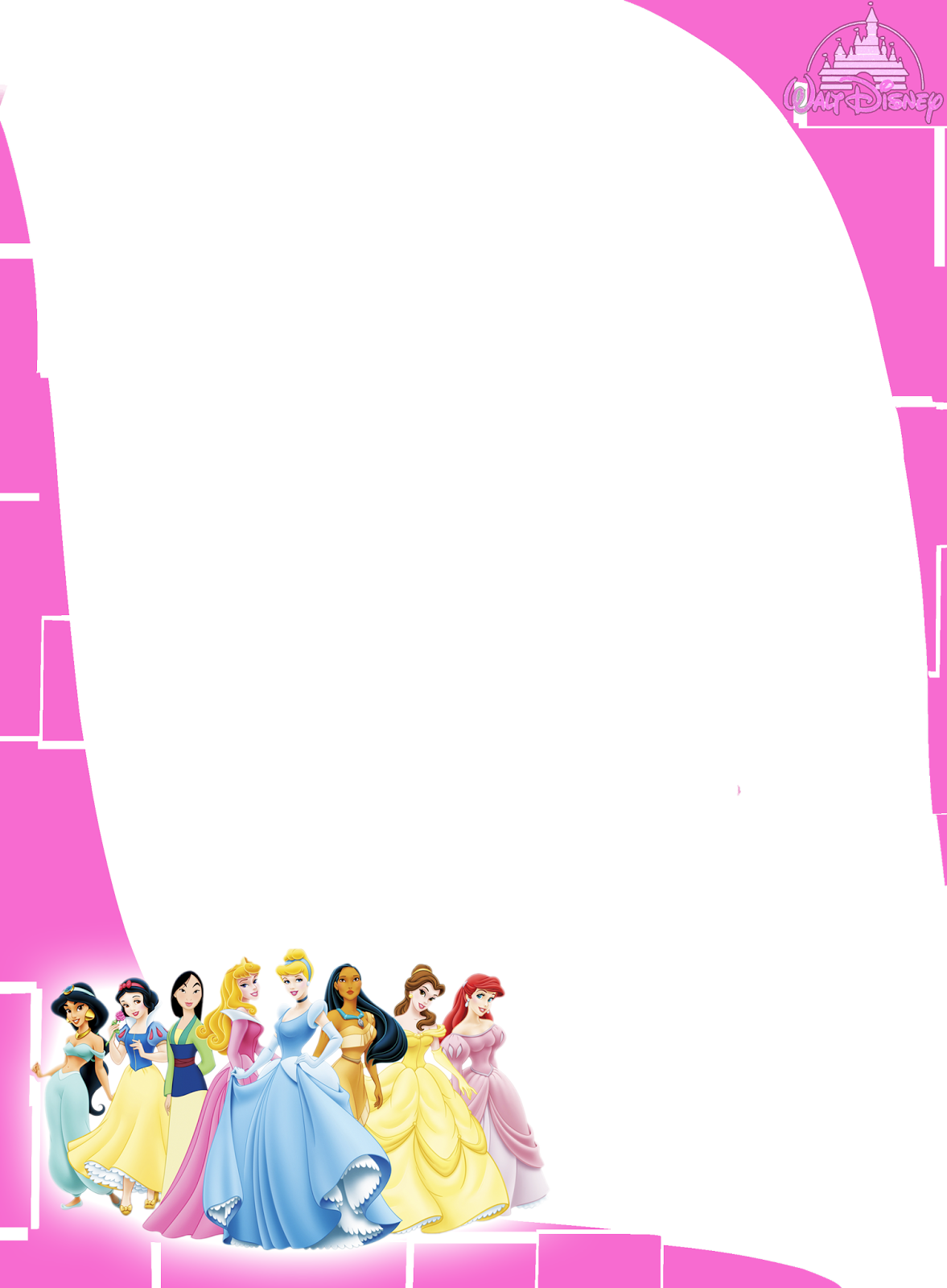 Moldura Princesas Disney Png - 1st Bday Invitations Disney Princess (1177x1600), Png Download
