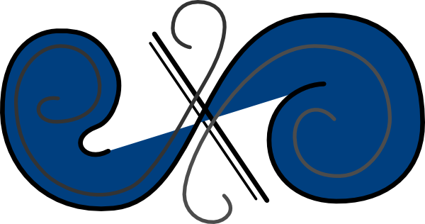 How To Set Use Double Spiral Flourish In Blue And Grey - Clip Art (600x316), Png Download