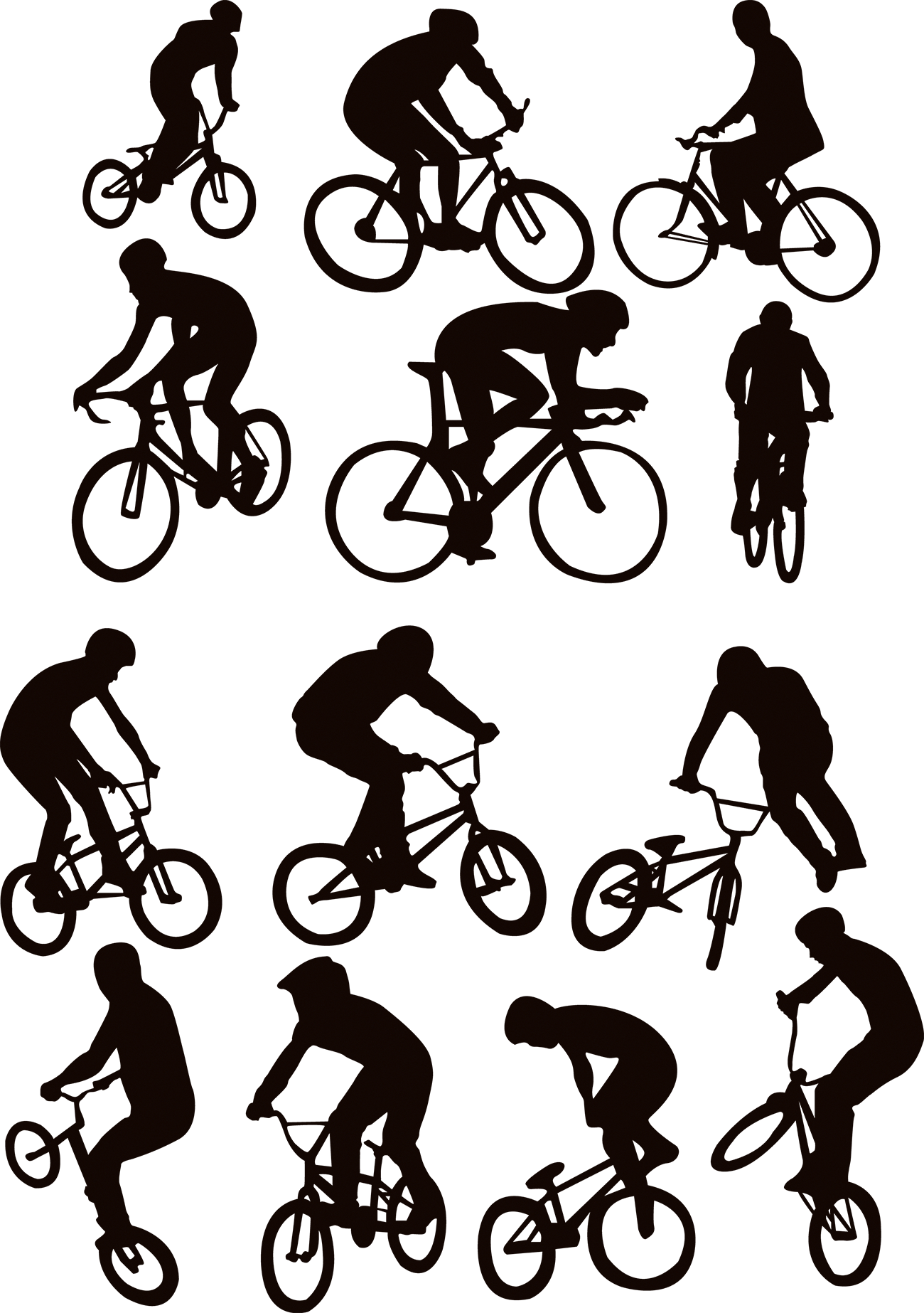 Cycling Silhouette Sport - Bicycle Rider Silhouette (1300x1846), Png Download
