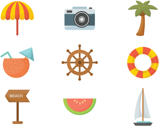 Playa Flat Icons Vector - Icon (700x490), Png Download