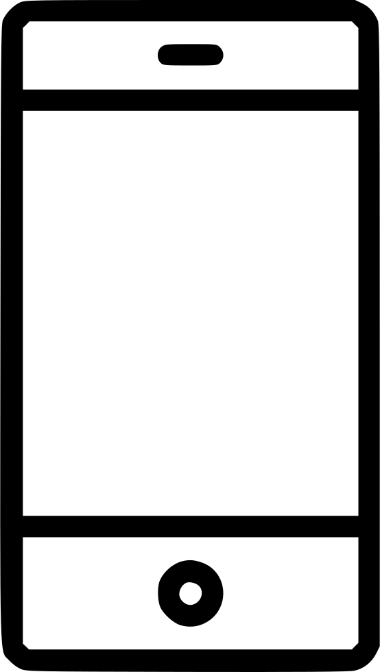 Phone Iphone Mobile Smartphone Device Contact Call - Black And White Phone Clip Art (554x980), Png Download