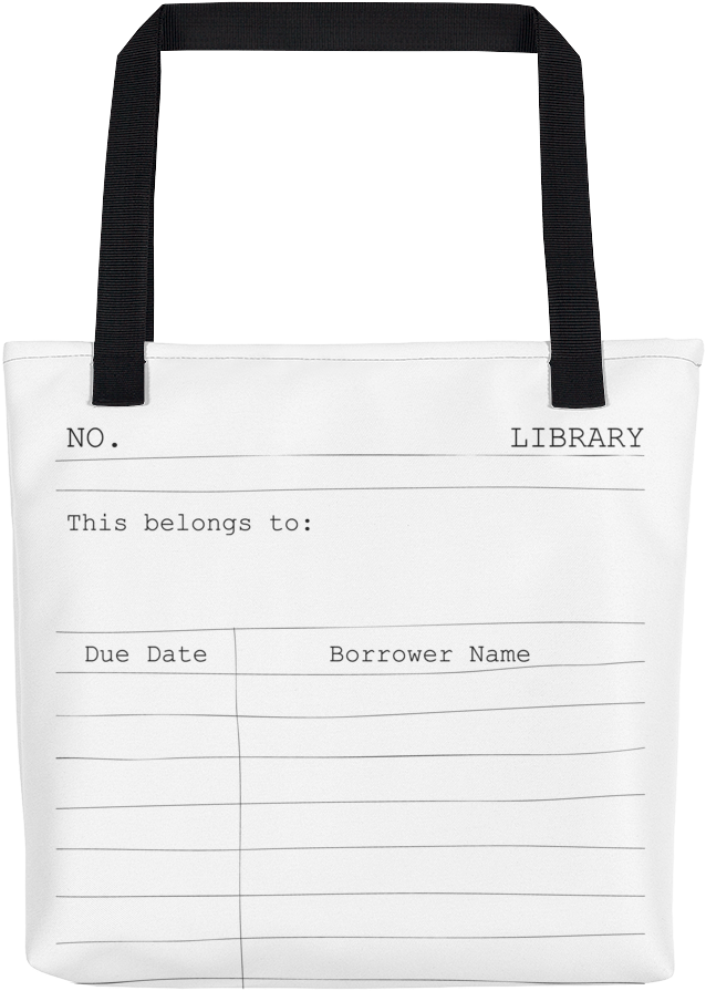 Library Card - Cute Tote, Kids Tote, Library Tote, Kids Room Decor, (1000x1000), Png Download